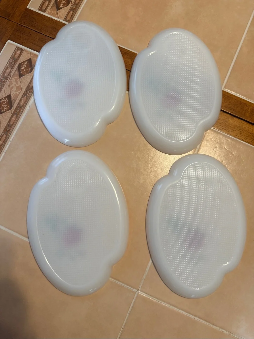 Lot of 4 Federal Glass Milk White Rosecrest Snack Sandwich Luncheon Set